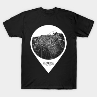 Heraklion, Greece City Map - Travel Pin T-Shirt